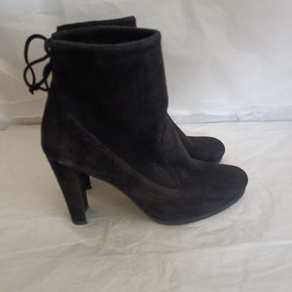 Stuart Weitzman Short Sock Black Boots Size 7m Su… - image 1